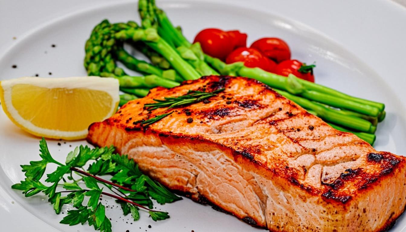 Salmão Grelhado com Aspargos
